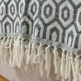 Handwoven Hexagon Pattern Cotton Throw – 58″ x 50″